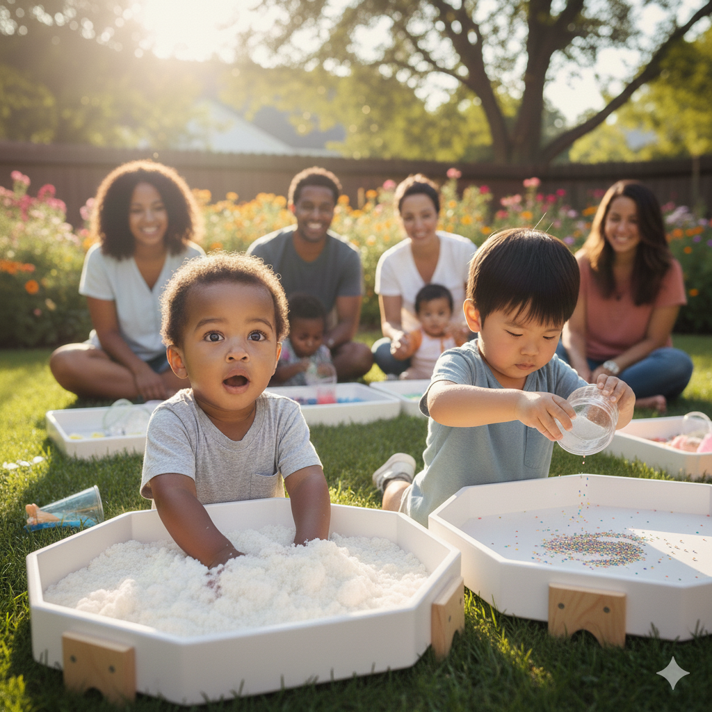Colorful sensory play experience