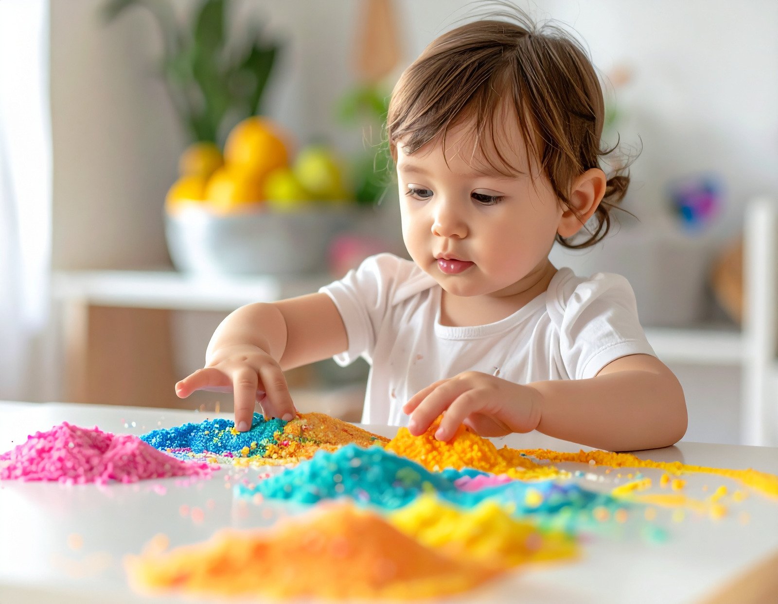Child enjoying messy sensory play
